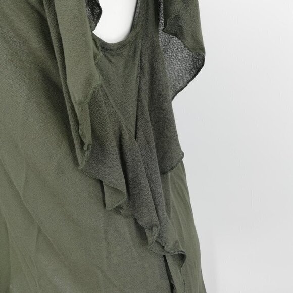 Hinge Sheer Green Ruffle Top Size S - Picture 8 of 13